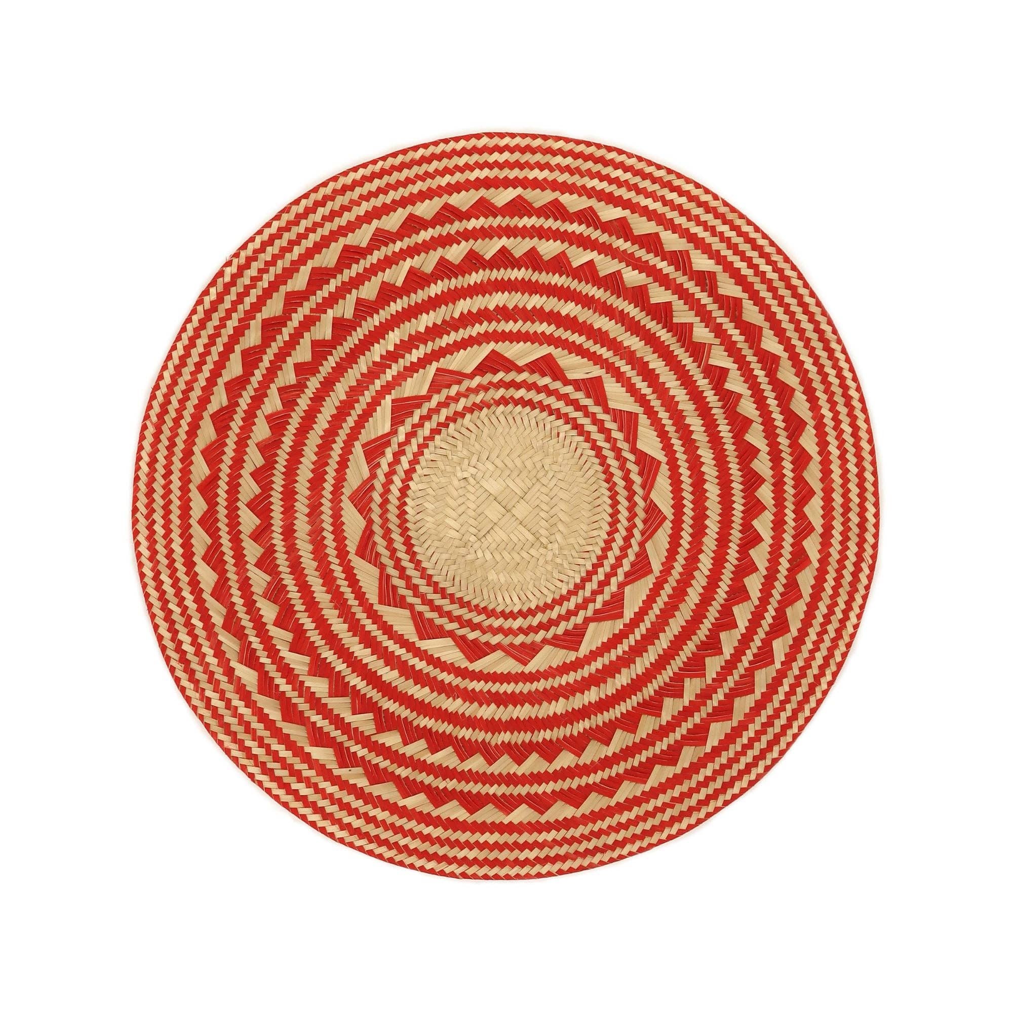 Washein - Wholesale Placemat - Red Round Placemats Woven Natural Straw1