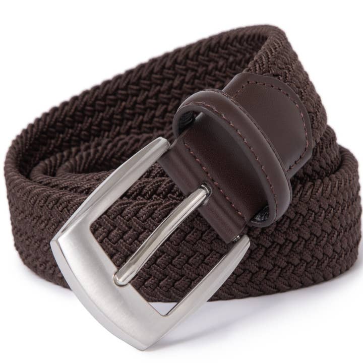 Elastic Braided Belt Brown Stretch Belt -La1197-3 for wholesale on Faire