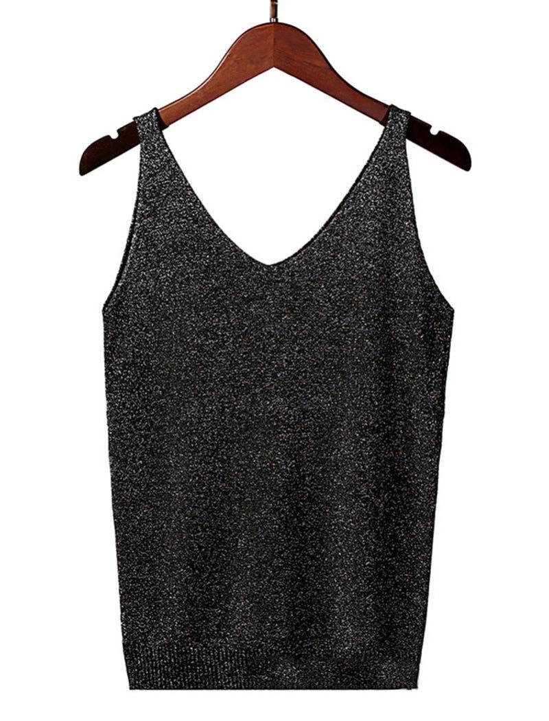 safistyle - Wholesale Camisole - Women's - Glitter V-Neck Cami Top1