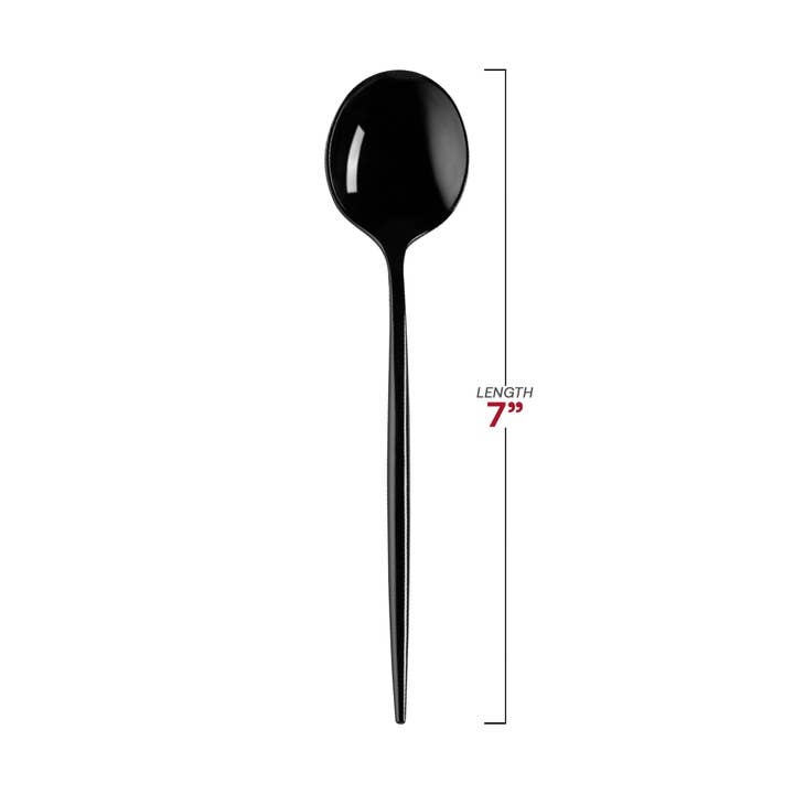 Smarty had a Party - Wholesale Table spoon (cutlery) - Solid Black Moderno Plastic Dessert Spoons - 480 pcs2