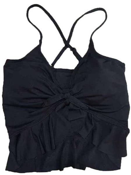 Black Eyelet Knotted Top for wholesale by Coral Reef Swim
