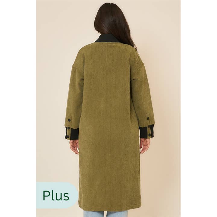 Cozy Casual, Inc. - Wholesale Coat - Women's - Corduroy Button Up Long Coat 1
