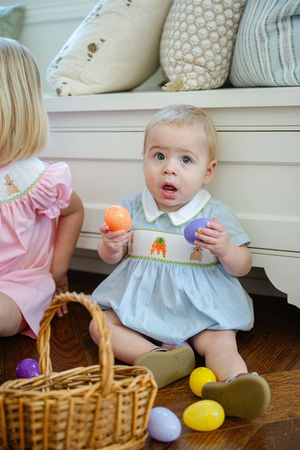Ruth and Ralph - Wholesale Bodysuit (Non-Footed) - Baby - Easter Bunny and Carrots Smocked Henry Bubble7