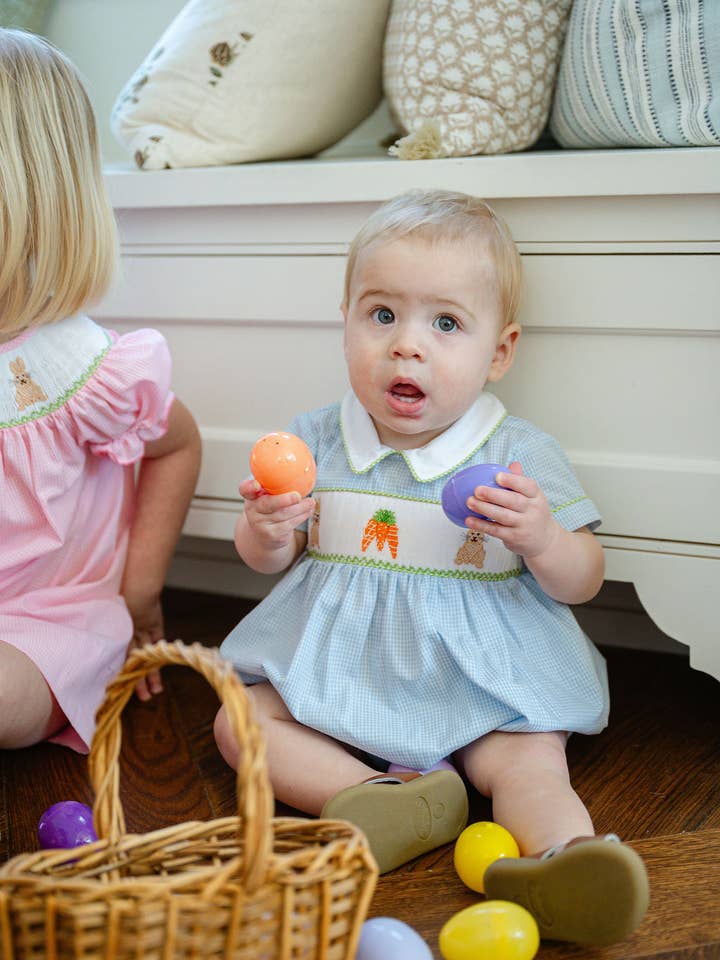 Ruth and Ralph - Wholesale Bodysuit (Non-Footed) - Baby - Easter Bunny and Carrots Smocked Henry Bubble7