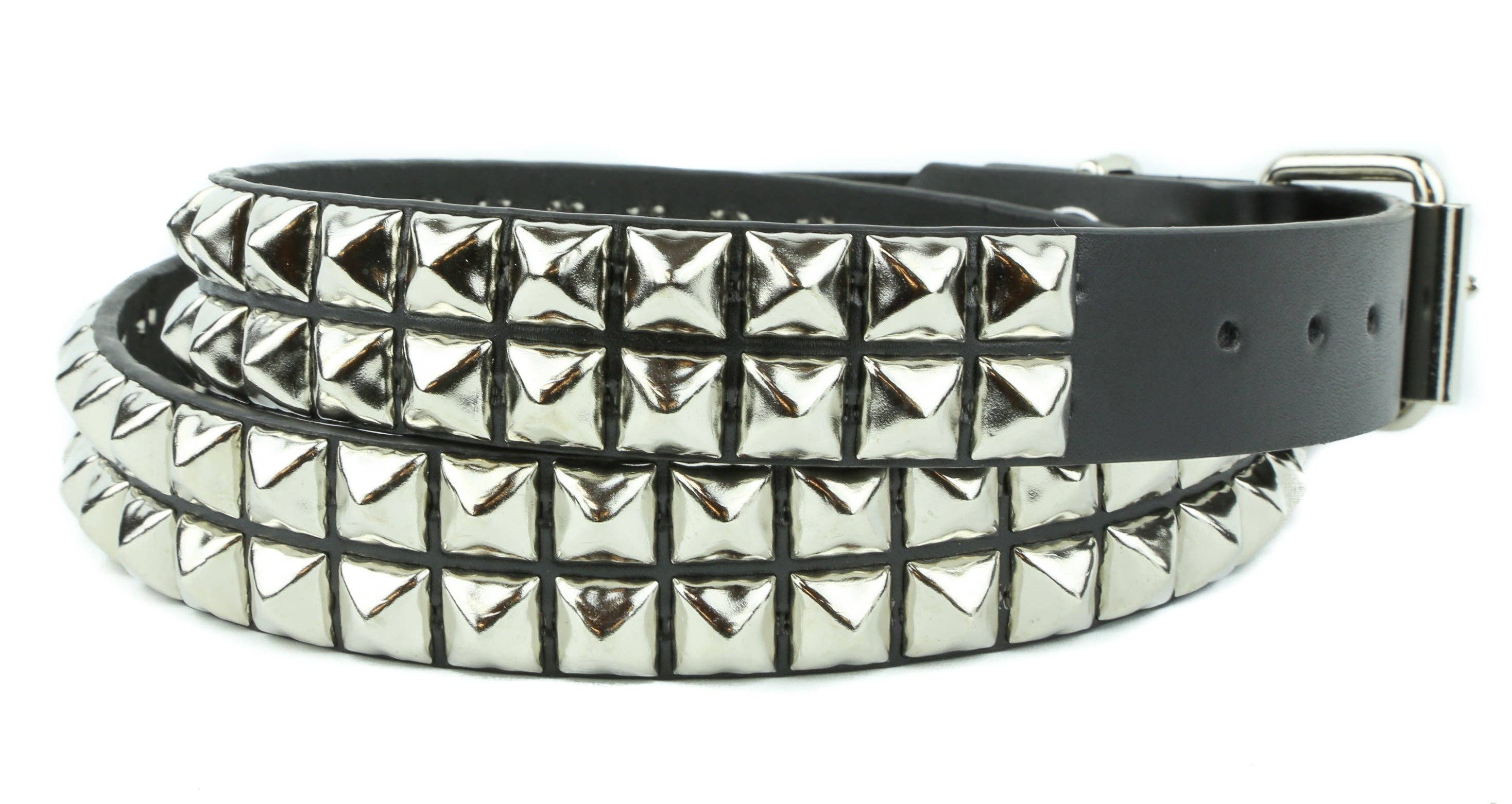 Funk Plus - Wholesale Belt - Women's - BT117 2 ROW 1/2' PYRAMID STUDS, 1 1/4" WIDE6