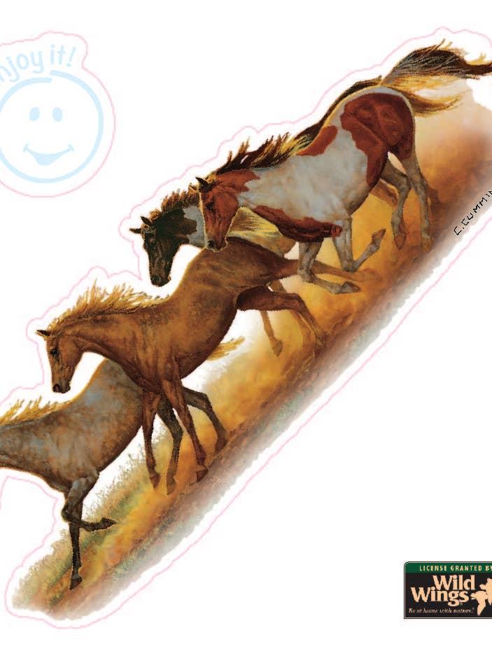 Running Horses Full Color Car Sticker for wholesale by Enjoy It LLC