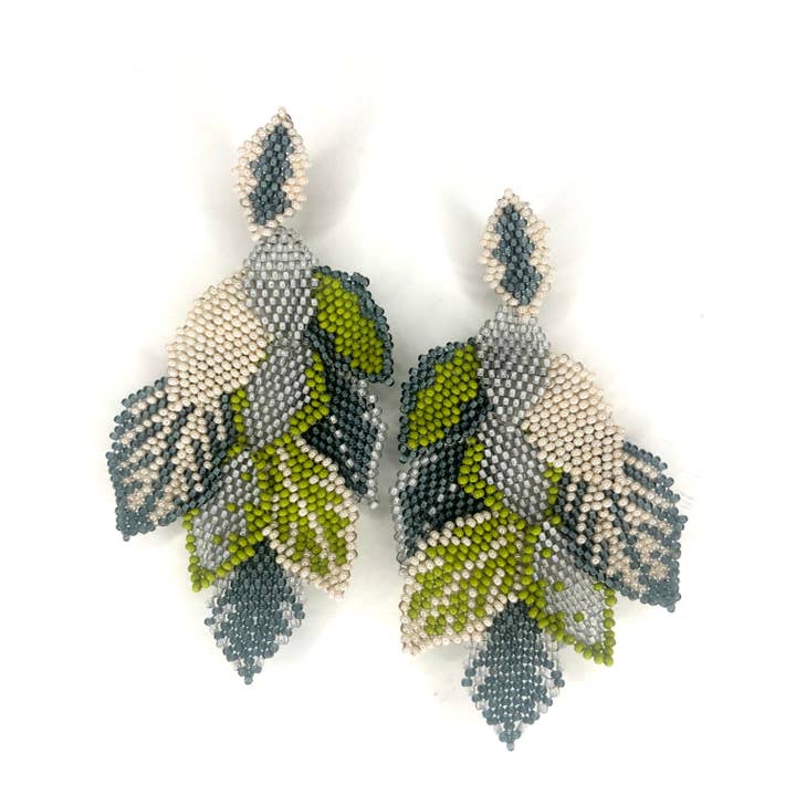 Statement Leaf Earring-Grasslands for wholesale by KVZ Designs