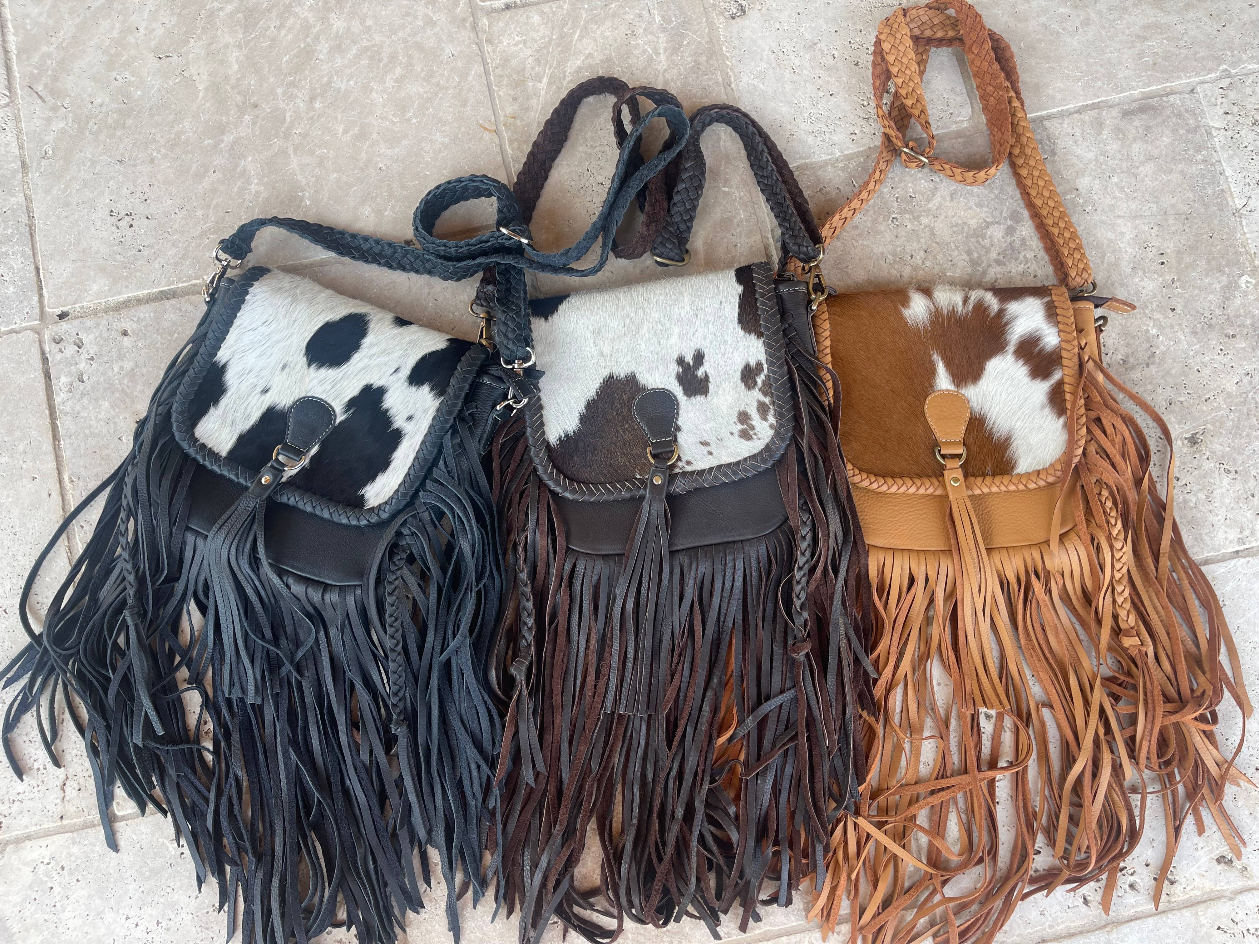 Boho Ranch Shop - Wholesale Crossbody Bag - Women's - THE NANCY CROSSBODY Genuine Hairon Cowhide Leather Tassel6