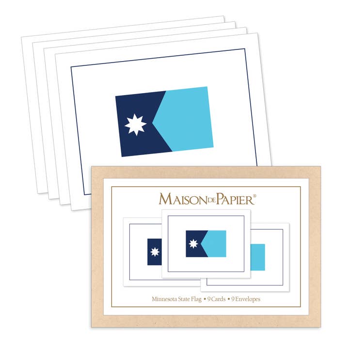 Cartes de correspondance avec drapeau du Minnesota en boîte pour la vente par Shade Tree Greetings