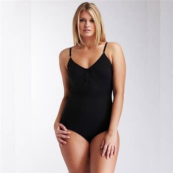 Aha Moment by n-fini Women's Shapewear Cami Bodysuit with Non-padded  Wire-free Bra and Thong panty 