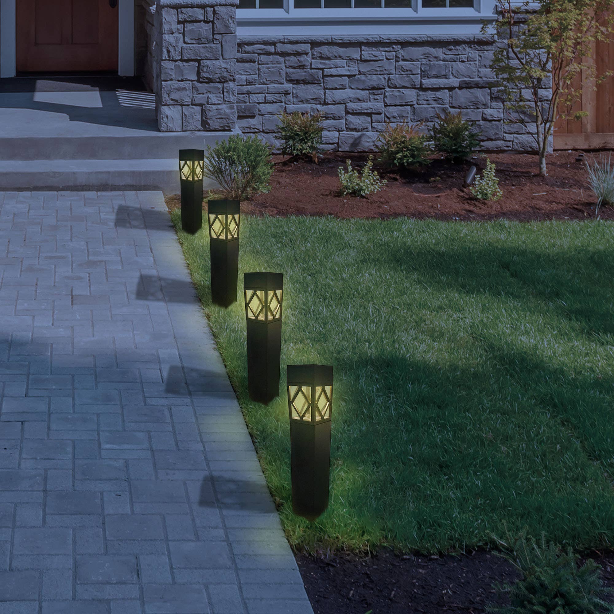 LumaBase - Wholesale Outdoor/Lawn Light - Solar Powered Garden Lights, Black - Set of 41