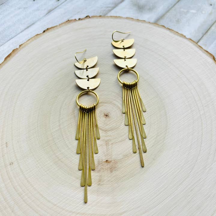 Brincos Boho Ocidentais Celestiais de Latão Geométrico por atacado de Same Sunset Design