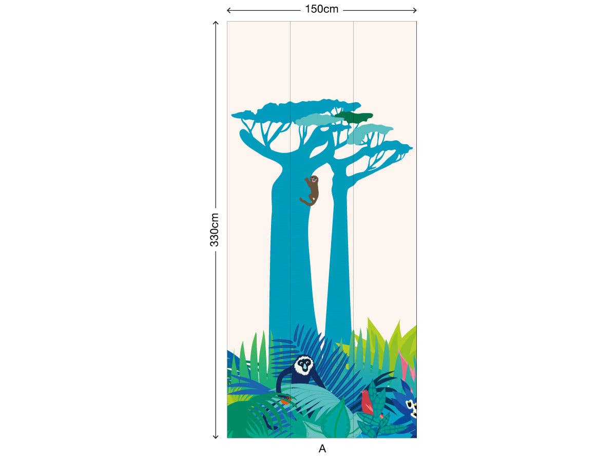 Little Cabari – Großhandel Tapete – MANJA blaues Standard-Panoramadekor0