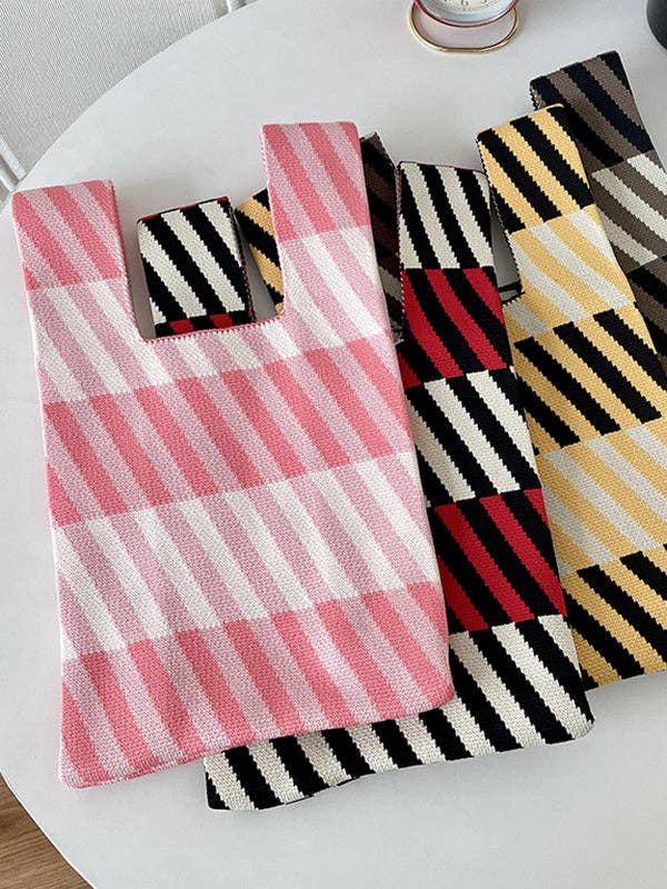 UZ Wholesale Store - Wholesale Tote Bag - Women's - Striped Woven Handbag - Leisure Fashion Suitable8