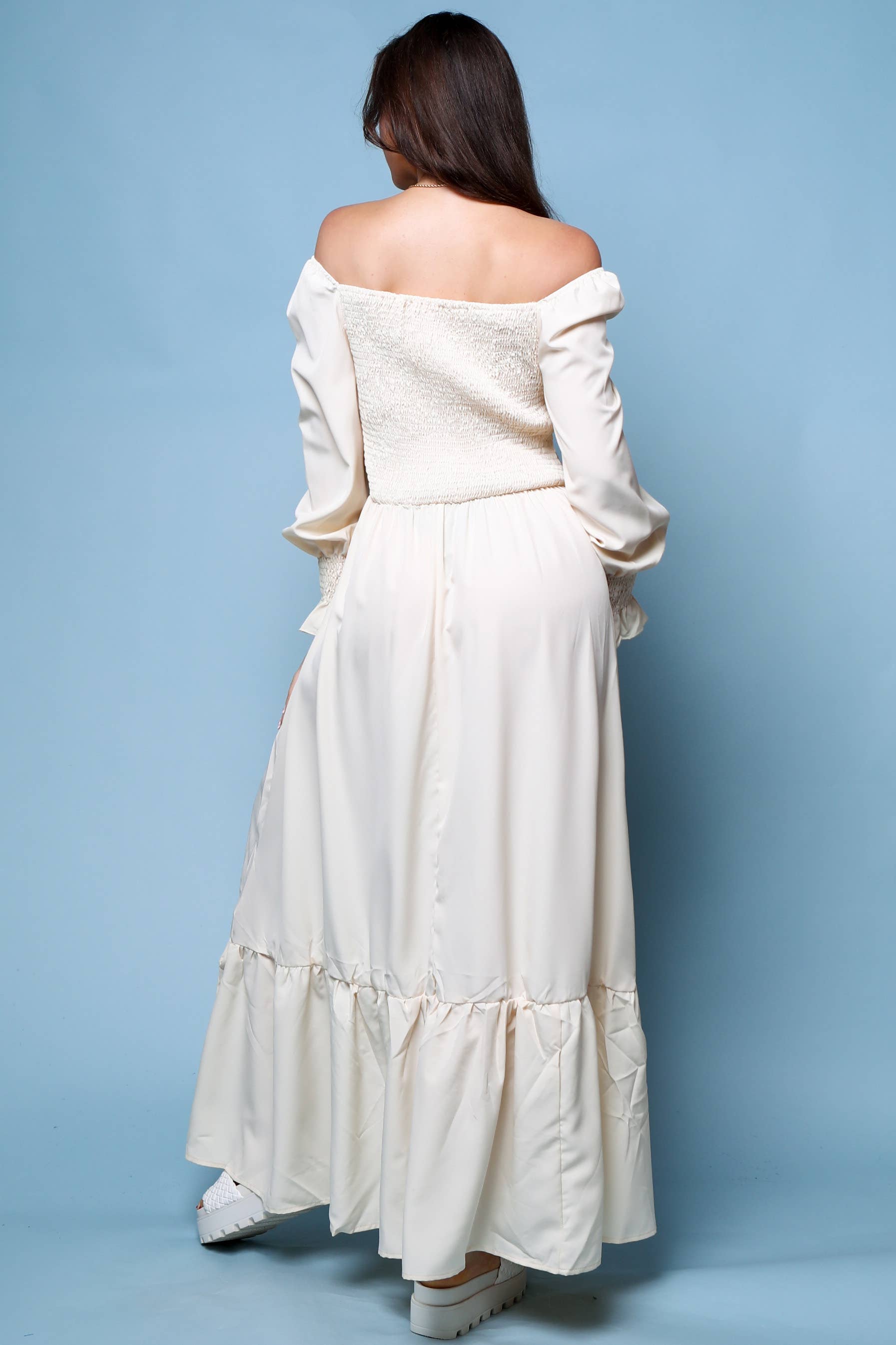 Flarix - Wholesale Dress - Women's - Smocked Square Neck Maxi Dress10