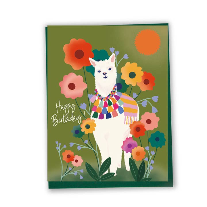 Happy birthday (Llama) Birthday card for wholesale by Lili Graffiti