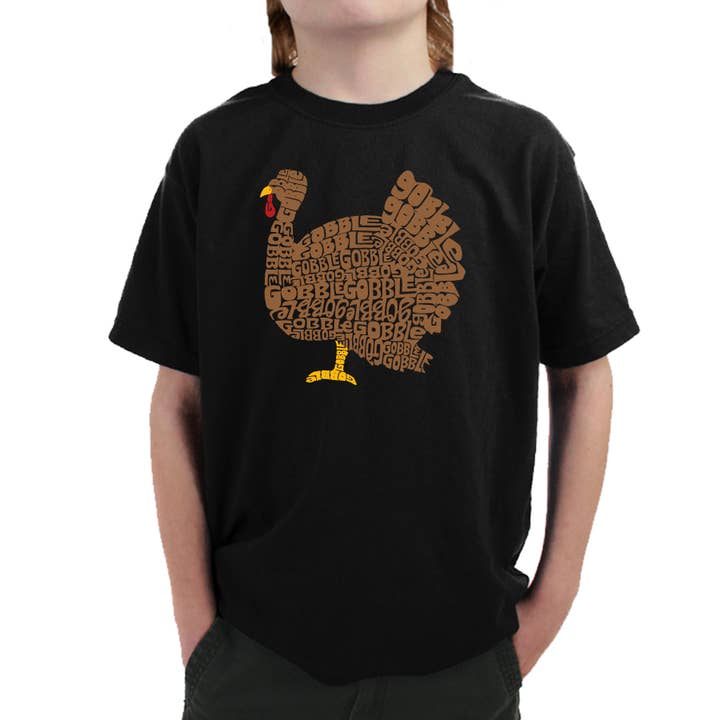 Thanksgiving - Boy's Word Art T-Shirt for wholesale by LA Pop Art