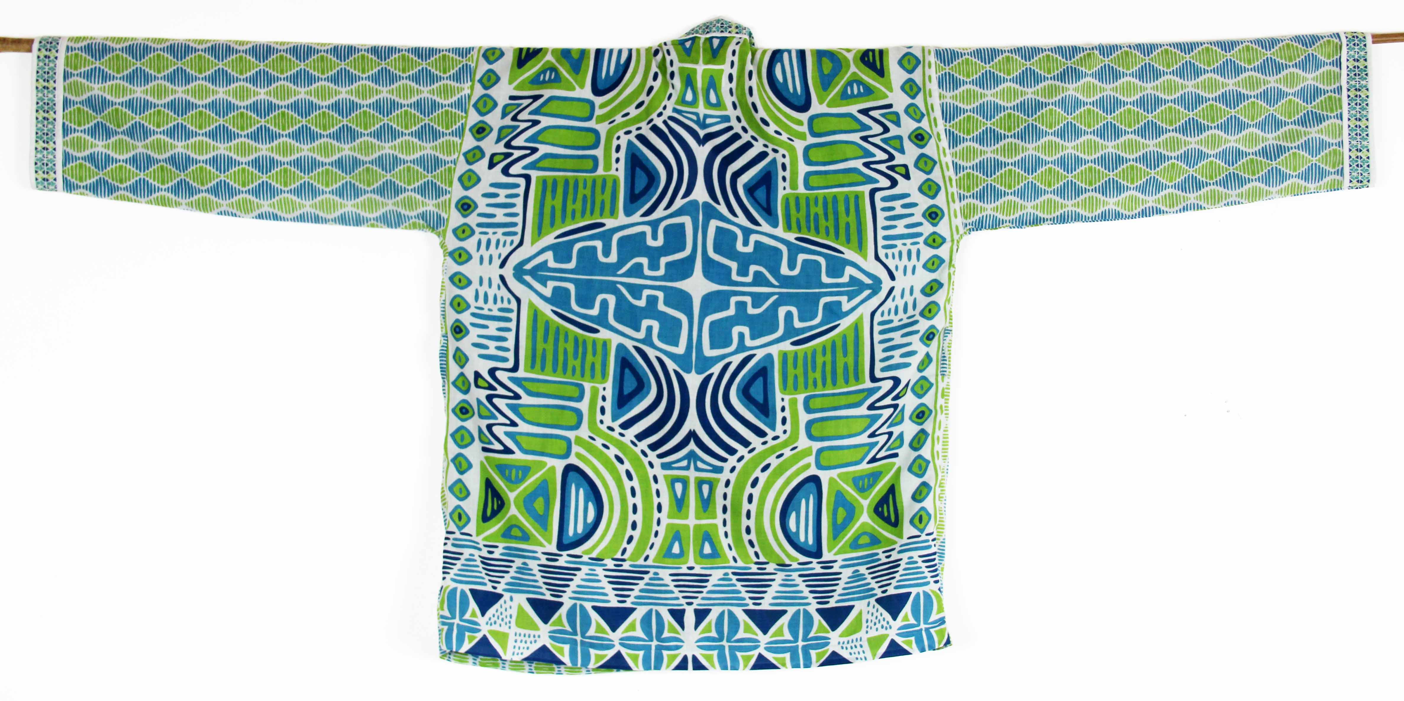 Les Belles Vagabondes - Vente Kimono – femme - Kimono Bambara Panafrica Bleu1