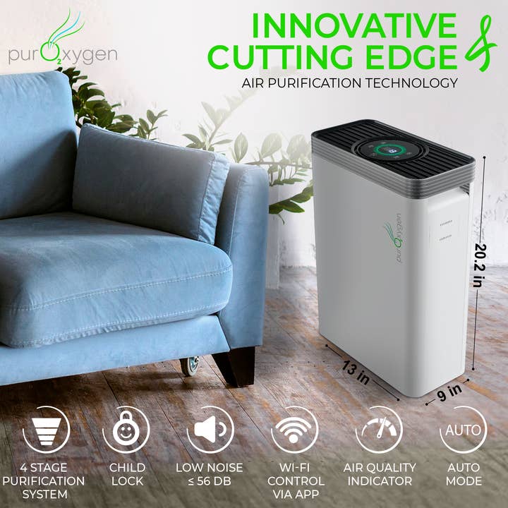 Productech - Wholesale Air Purifier - PURO²XYGEN P500 True Hepa Air Purifier, Wifi Control via App2