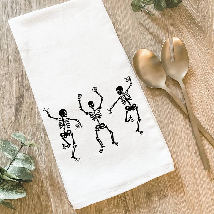 Dancing Skeletons - Cotton Tea Towel for wholesale by Lissi Designs