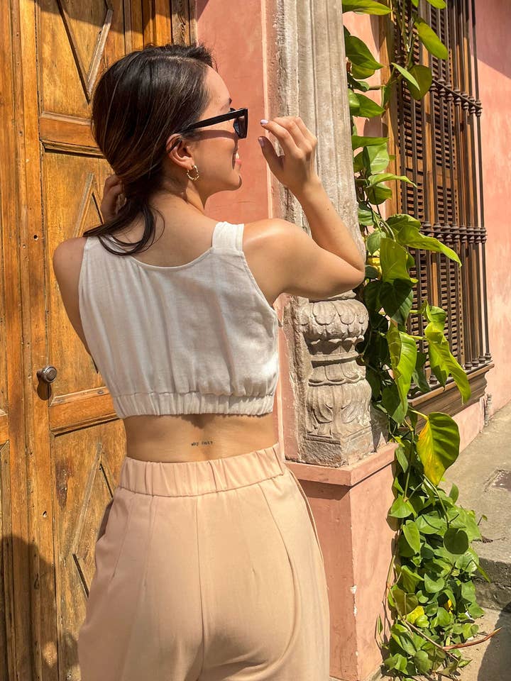 Gestreepte crop top voor wholesale door GAT Fashion Lab