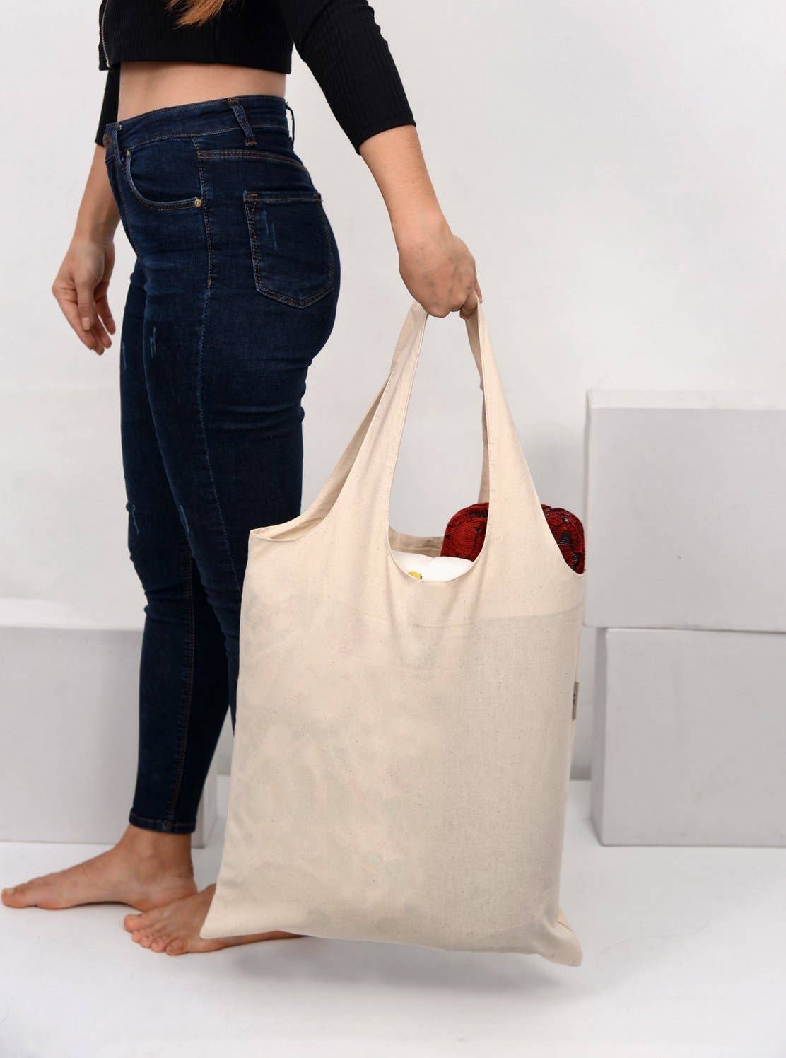 TBF - Wholesale Tote Bag - Women's - TBF Large 100% Soft Cotton Stow-N-Go Tote Bag - TB1305