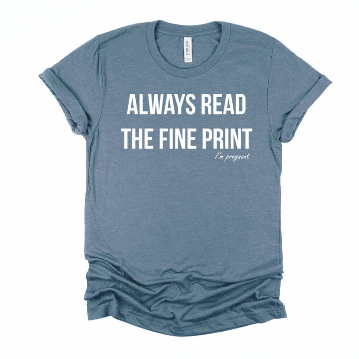 Kate & Cole Clothing – Engroshandel T-shirt med print - Dame – Læs altid det med småt, jeg er gravid