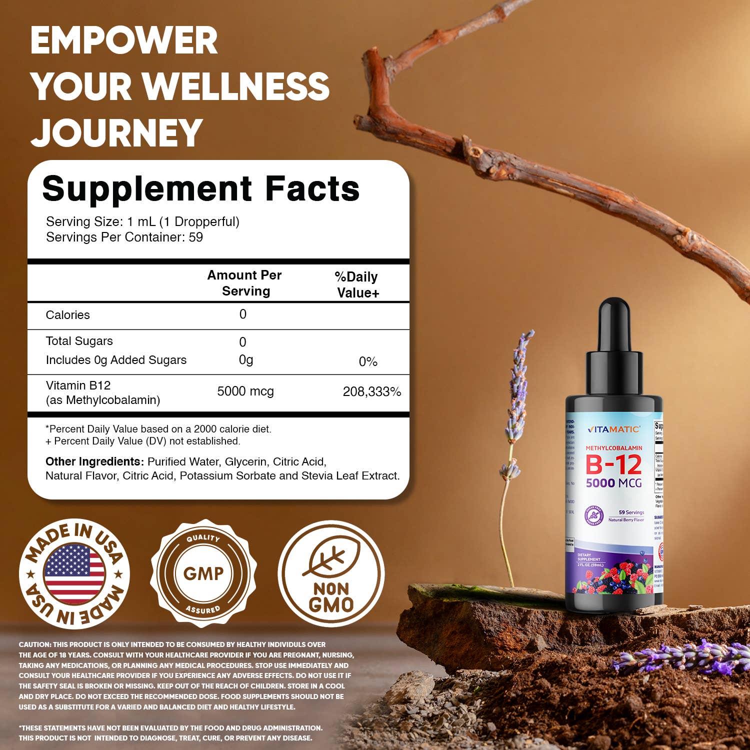 Vitamatic – wholesale Oral supplement/vitamin – Vitamatic Liquid Methyl Cobalamin B12 5000mcg 2oz1