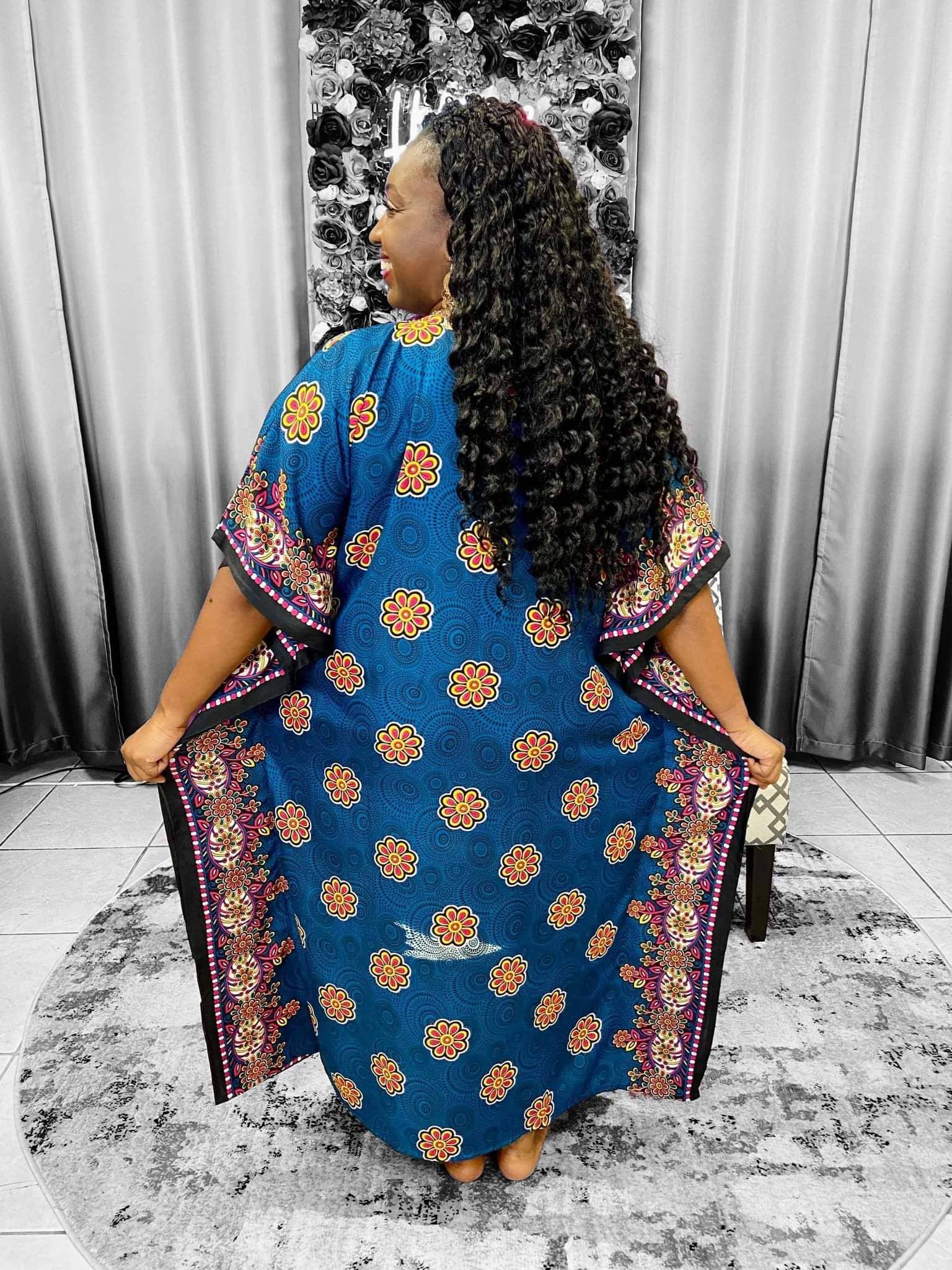 India Batik - Wholesale Kaftan - Women's - Women Floral / Sequin Embellished Kaftan Dress10