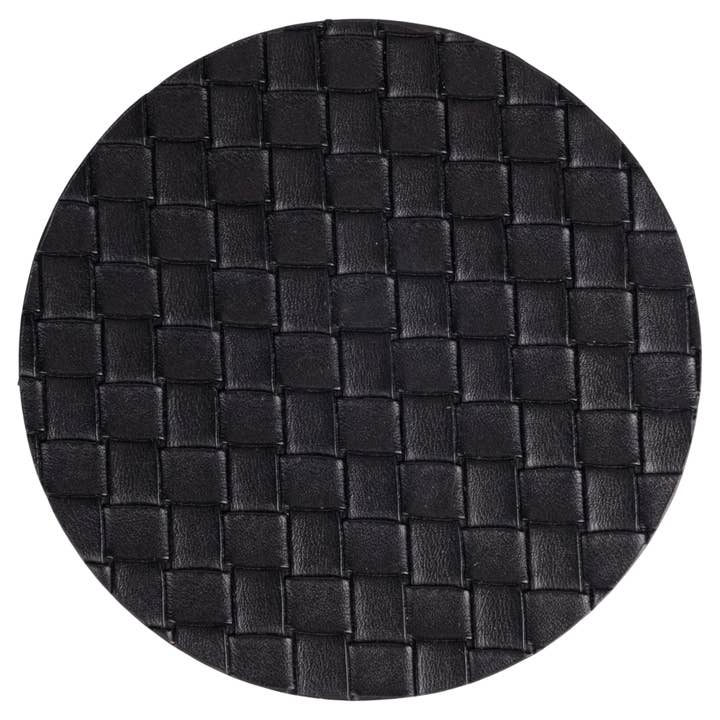 VdE Tivoli 1996 - Wholesale Coasters - Horeca Set6 with Glasses D10 Woven Black Leather1