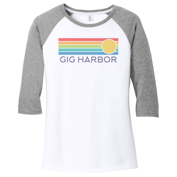 T-shirt de baseball pour femmes Sun Horizon pour la vente par Direction Apparel