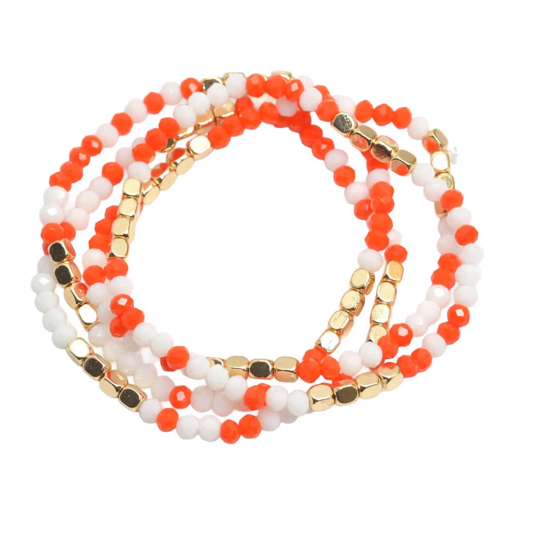 SOPHIA WHOLESALE – Pulseira de missangas por atacado – PULSEIRA ELÁSTICA MULTICAMADAS COM MISSANGAS DIA DE JOGO1