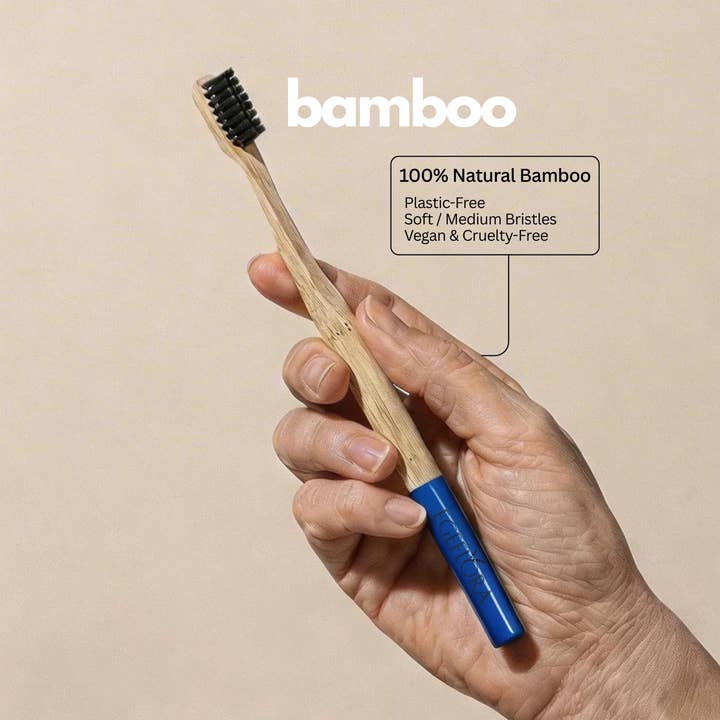 Bamboe tandenborstel voor volwassenen – Blauw | Milieuvriendelijk & plasticvrij voor wholesale door Egeflora