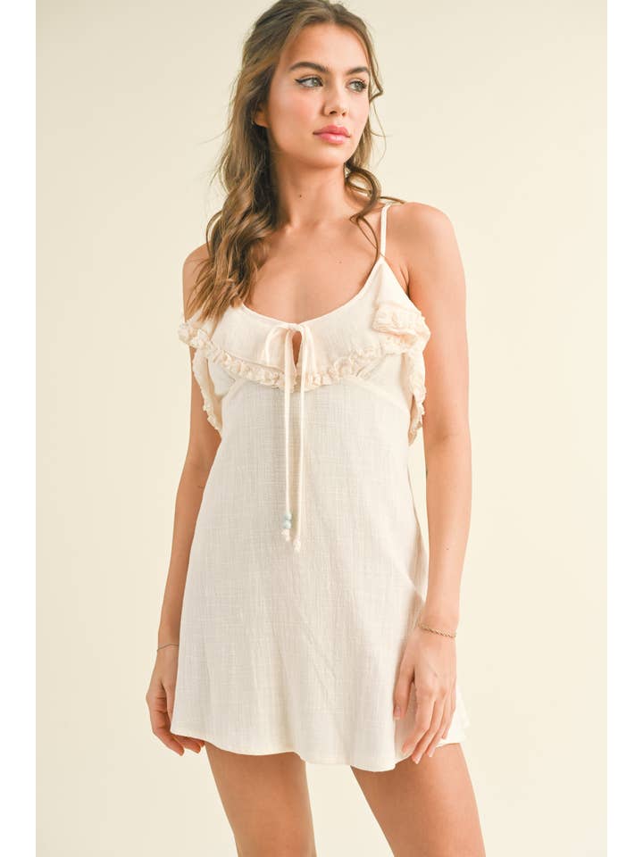 Klesis - Vente Robe – femme - ID6451 ROBE VOLANTÉE AVEC BRETELLES ET DOS CROISÉ9