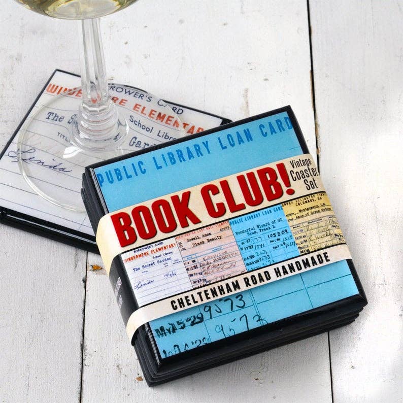 Cheltenham Road - Wholesale Coasters - Vintage Library Card Coaster Set1