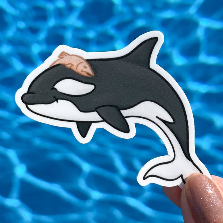 Autocollant d'orque à chapeau de saumon pour la vente par Le Petit Lapin Art Studio