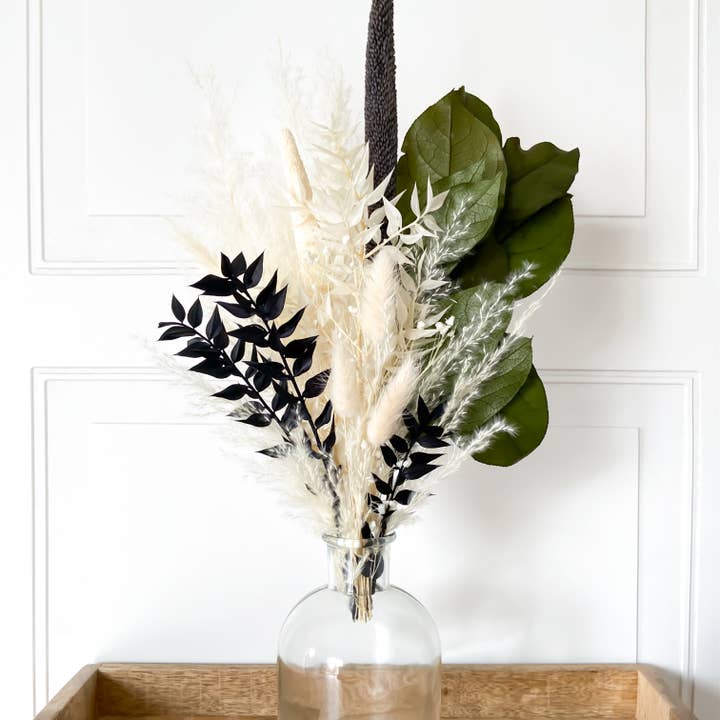 OLF - Wholesale Gedroogde/geperste bloemen - Gedroogd bloemboeket in groen en zwart
