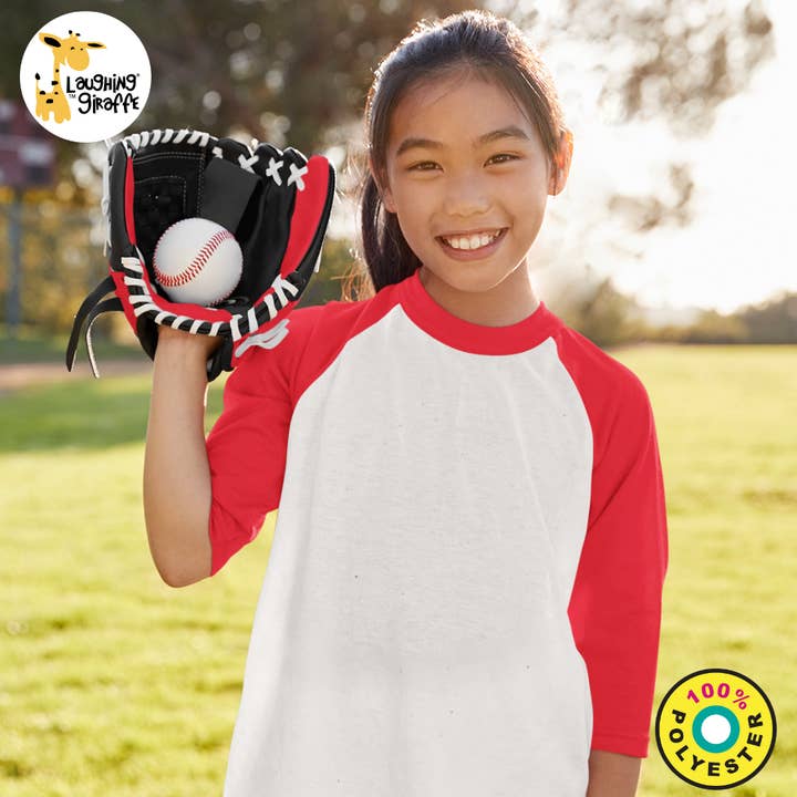 Laughing Giraffe - Wholesale T-shirt – Kids - Toddler & Kids Raglan Polyester Baseball Shirt Mix & Match4
