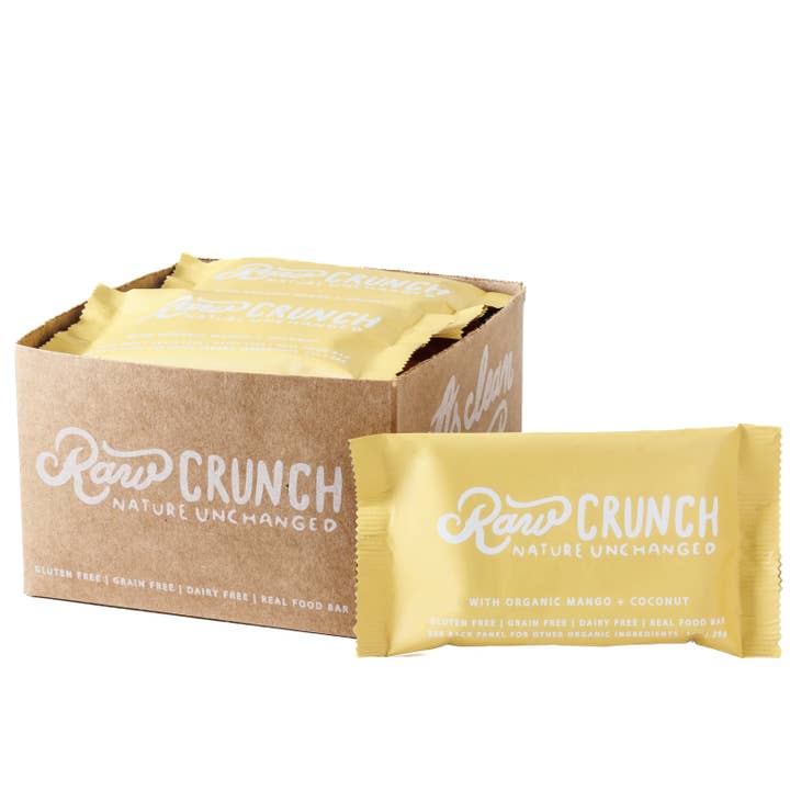 Raw Crunch® - Organic Mango Coconut - 12 bars for wholesale by Raw Crunch®