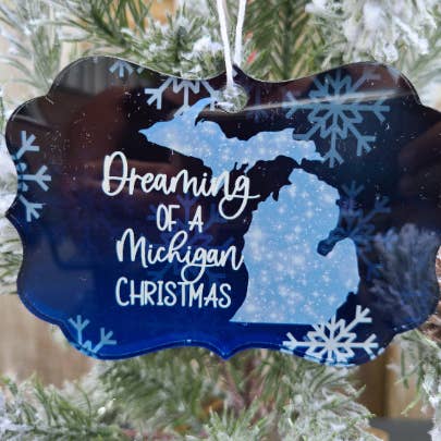 Je rêve d'une décoration de Noël du Michigan pour la vente par LB Personalized Design
