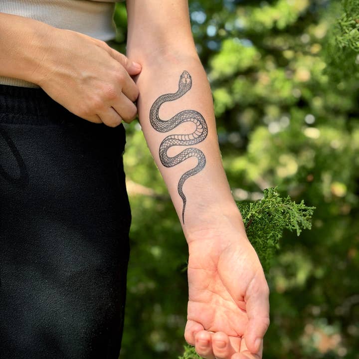 NatureTats - Wholesale Temporary tattoo - Garden Snake Temporary Tattoo10