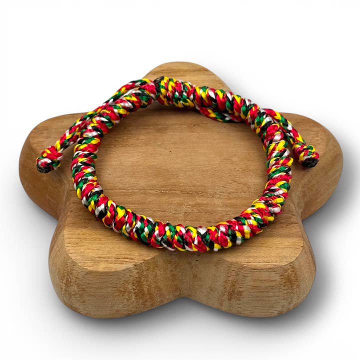 Bracelet tibétain tressé - modèle large pour la vente par MAISON KIZO