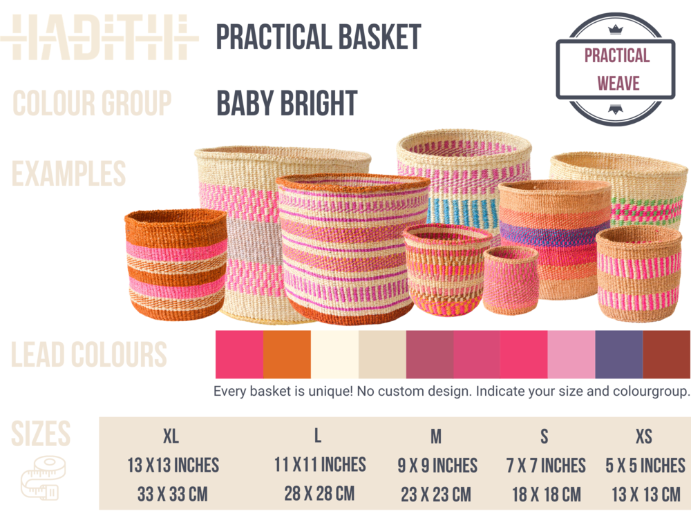 Crafts by Solid - Wholesale Basket - Handwoven Sisal Baskets - Colourful hues - XXS - XXL7
