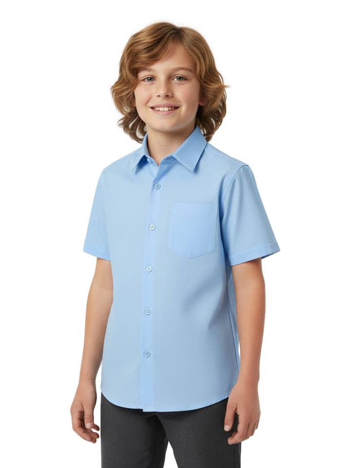 Kurzärmeliges Oxford-Hemd mit Knopfleiste in Größe 5 für den Großhandel von Unik