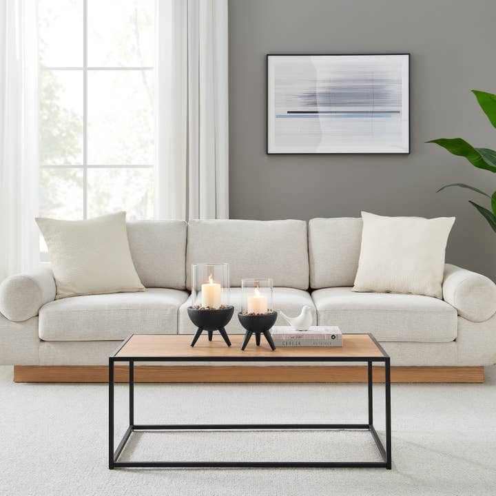 Danya B – wholesale Candle holder – Molta Modern Black Metal Pedestal and Glass Candle Holder21