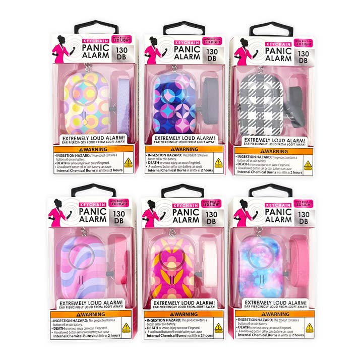 Novelty Brands - Wholesale Keychain - Unisex - Roughneck Panic Alarm & Light Keychain Assortment- 6/Display1