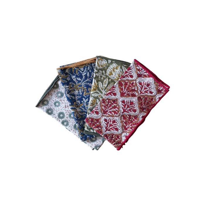 Nayda Diaries - Wholesale Tea Towel - Blue block floral kitchen towel