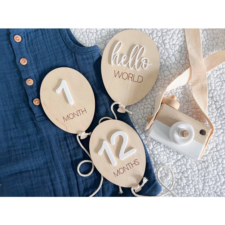 Baby Monthly Balloon Interchangeable Milestone Marker for wholesale by The Olive Branch