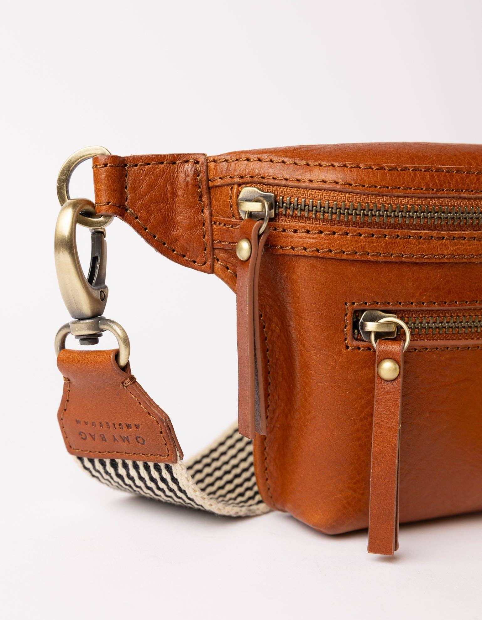 O My Bag - Wholesale Belt Bag - Women's - Beck's Bum Bag - Cognac Stromboli Leather3