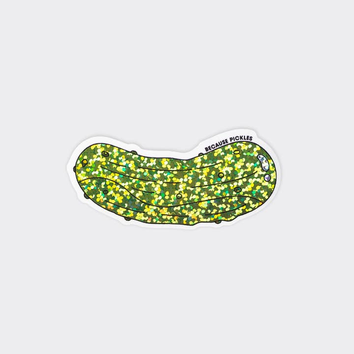 Glitter Pickle Sticker for wholesale by Because Pickles
